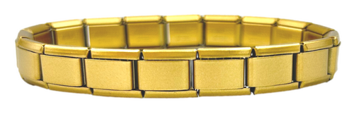 9mm Matte Metallic Gold Italian Charm Starter Bracelet