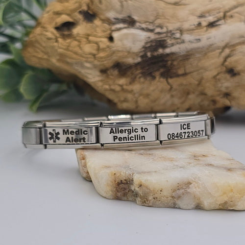 9mm Medical Alert Engraved Bracelet – Charmed Jewellery