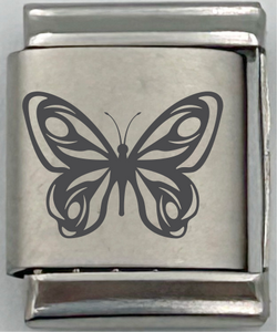 13mm Laser Engraved Charm - Butterfly