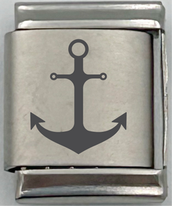13mm Laser Engraved Charm - Anchor