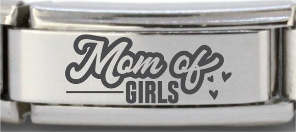 9mm Laser Italian Charm Superlink - Mom of Girls