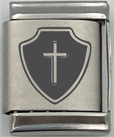 13mm Laser Engraved Charm - Armour Of God - Shield of Faith