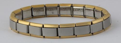 18 Link Matte Gold Edge Italian Charm Bracelet 9mm-Charmed Jewellery