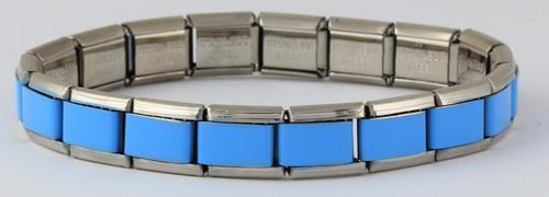 9mm 18 Link Light Blue Italian Charm Bracelet-Charmed Jewellery