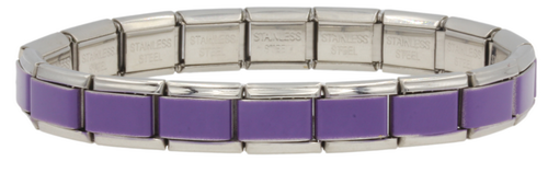 9mm Purple Italian Charm Starter Bracelet
