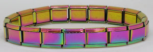 9mm 18 Link Rainbow Plated Italian Charm Bracelet-Charmed Jewellery