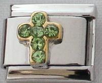 August Birthstone Cross 9mm Charm-Charmed Jewellery