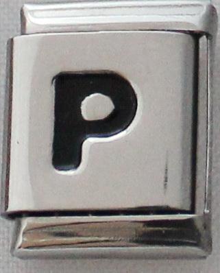 Black Letter P 13mm Charm-Charmed Jewellery