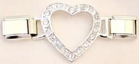 CZ Heart Connector 9mm Charm-Charmed Jewellery