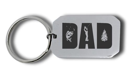 DAD Fishing Engraved Keyring-Charmed Jewellery