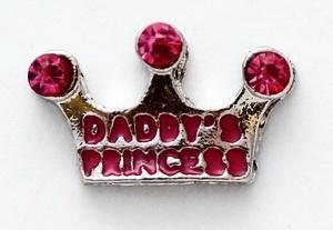 Daddy's Princess Crown Locket Charm-Charmed Jewellery