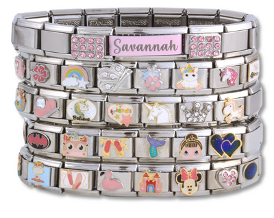 Kid's Full 16 Link Italian Charm Bracelet - Click on product to note your choices-Charmed Jewellery