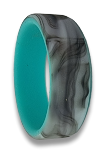 Ladies Active Silicone Ring - Turquoise/Smoke Reversible (Click to choose size)