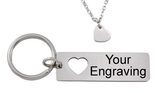 Personalized Heart Keyring & Necklace Set-Charmed Jewellery