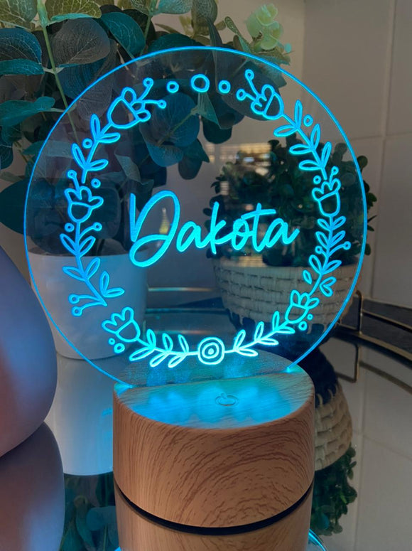 Personalized Wreath LED Night Light