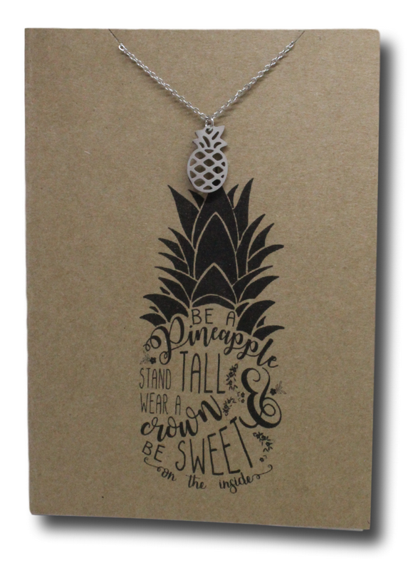Pineapple Pendant & Chain - Card 42-Charmed Jewellery
