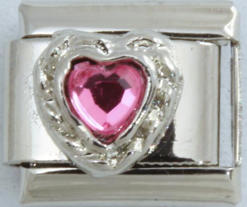 Pink Heart Stone 9mm Charm-Charmed Jewellery