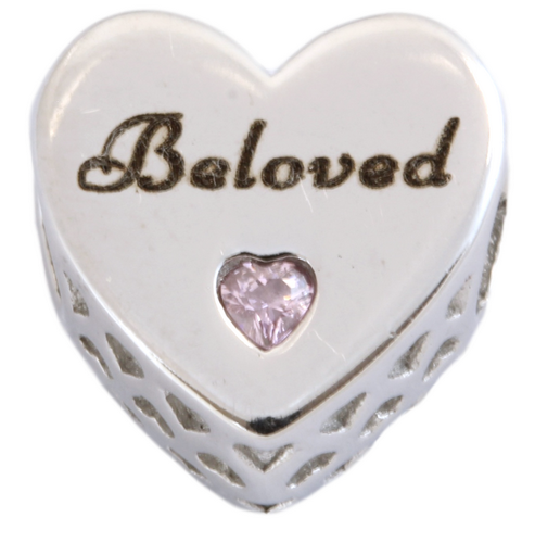 Stainless Steel European Charm - Beloved Heart-Charmed Jewellery