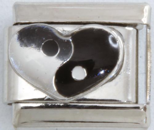 Yin Yang Heart 9mm Charm-Charmed Jewellery