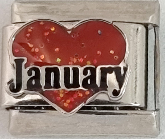 9mm Heart Birth Month Charms