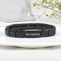 9mm Black Superlink Engraved Italian Charm Bracelet