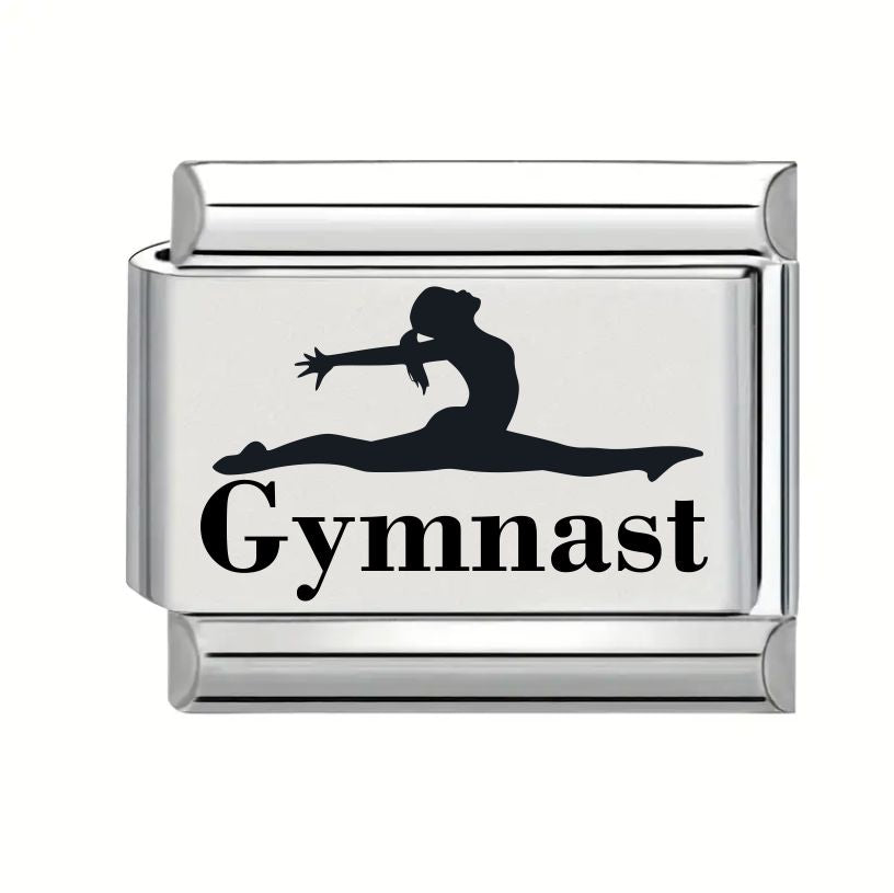 9mm Laser Engraved Charm - Gymnast