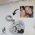 Photo Engraved European Heart Charm/Pendant