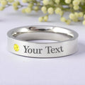 Stainless Steel Engraved Birthstone Ring - November