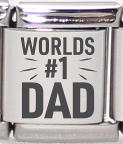 13mm Laser Engraved Charm - #1 Dad