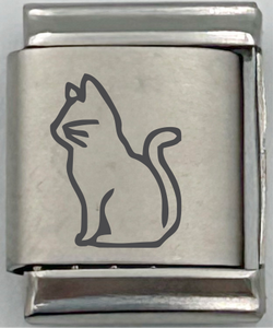 13mm Laser Engraved Charm - Cat