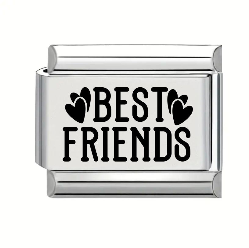 9mm Laser Engraved Charm - Best Friends