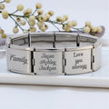 Full Megalink Engraved Italian Charm Bracelet