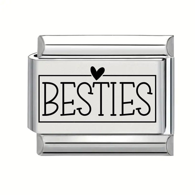 9mm Laser Engraved Charm - Besties