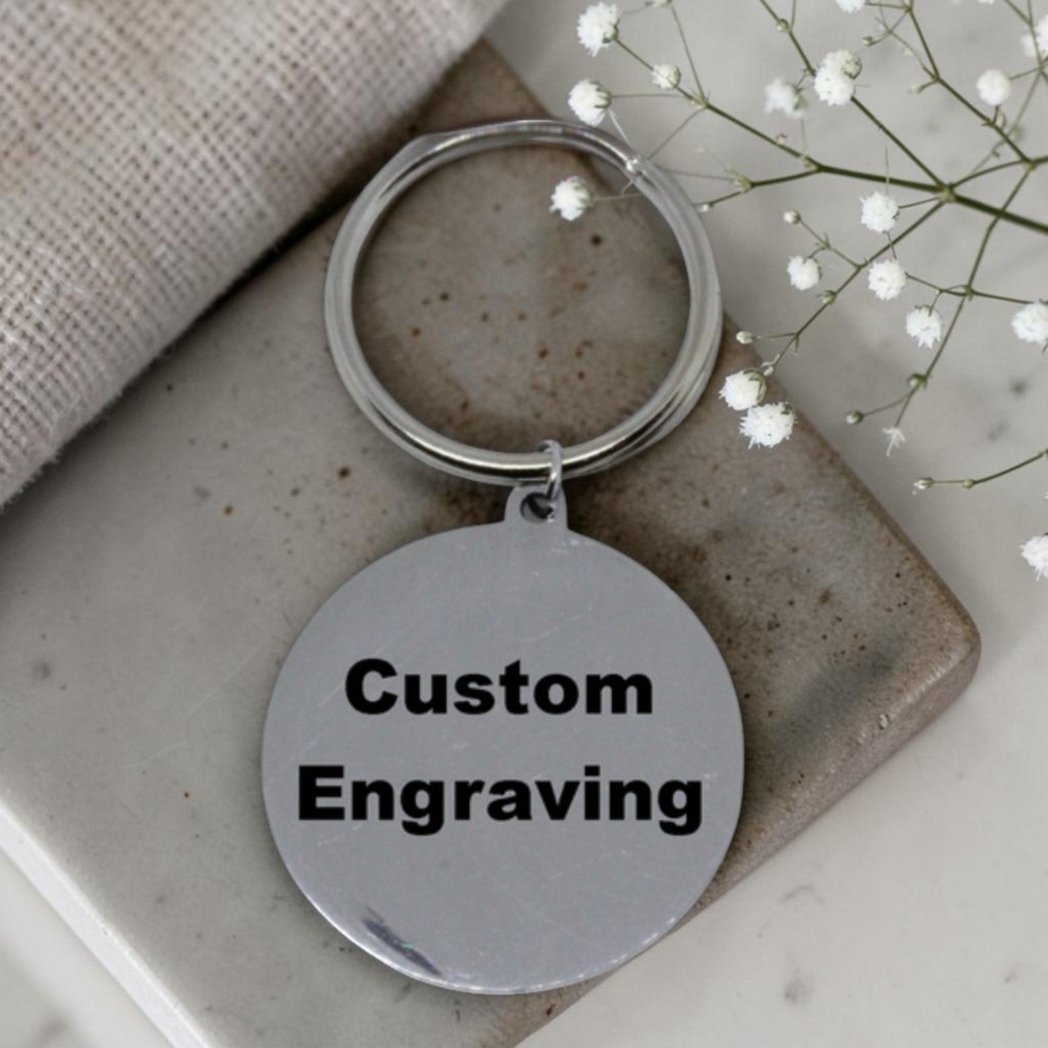 Custom Engraved Round Keyring