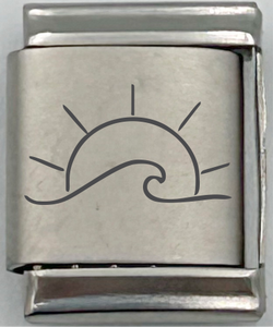 13mm Laser Engraved Charm - Sun Wave