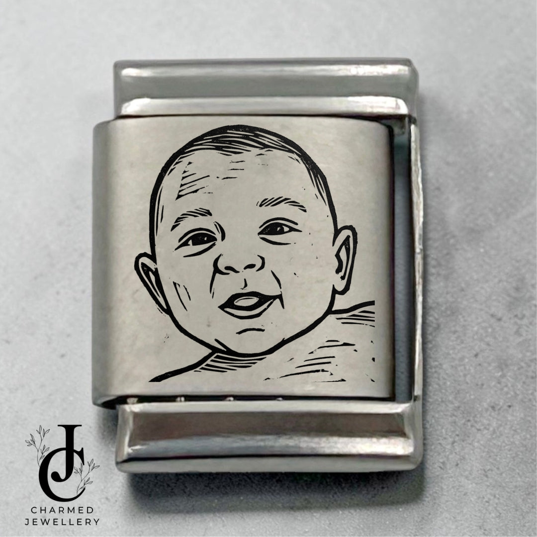 13mm Photo Engraved Italian charm