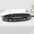 9mm Full Engraved Name Italian Charm Bracelet (Black)