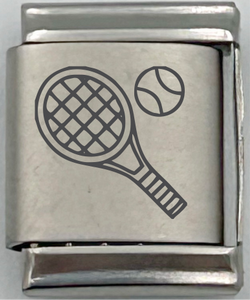13mm Laser Engraved Charm - Tennis
