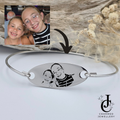Photo Engraved Oval Disc Hook Bangle