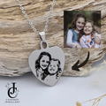 Photo Engraved Heart Necklace