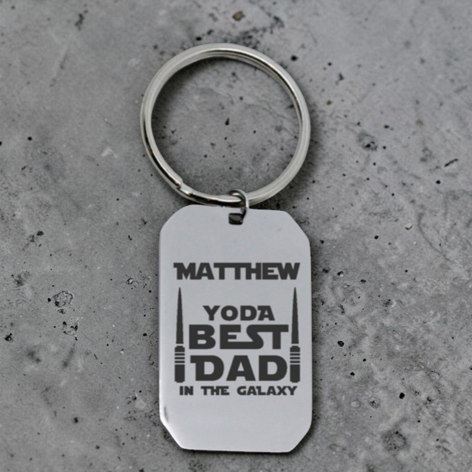 Personalized Star Wars Dad Engraved Keyring