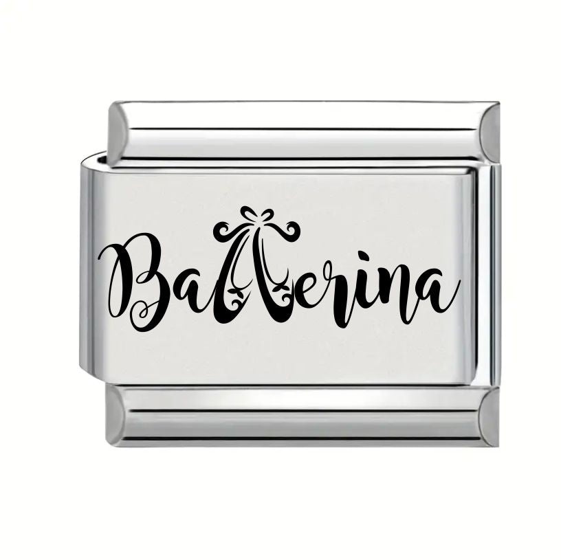 9mm Laser Engraved Charm - Ballerina