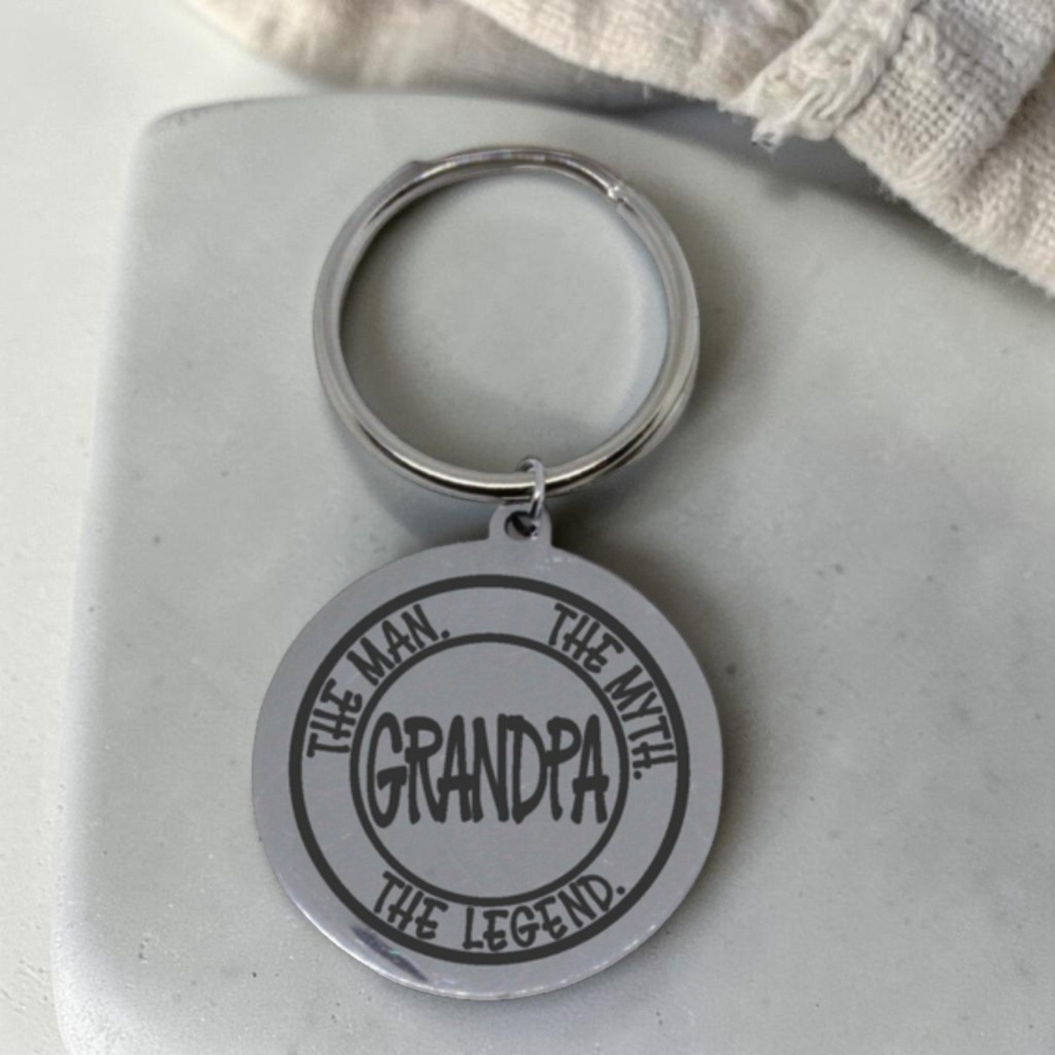 Grandpa Legend Engraved Keyring