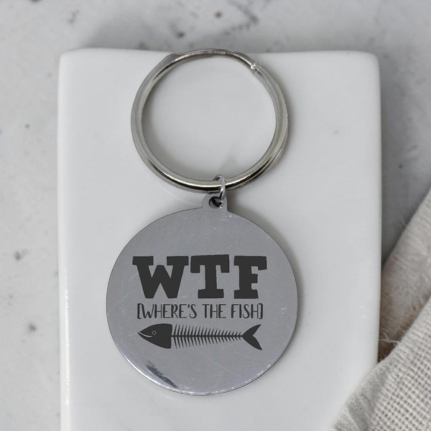WTF Engraved Keyring
