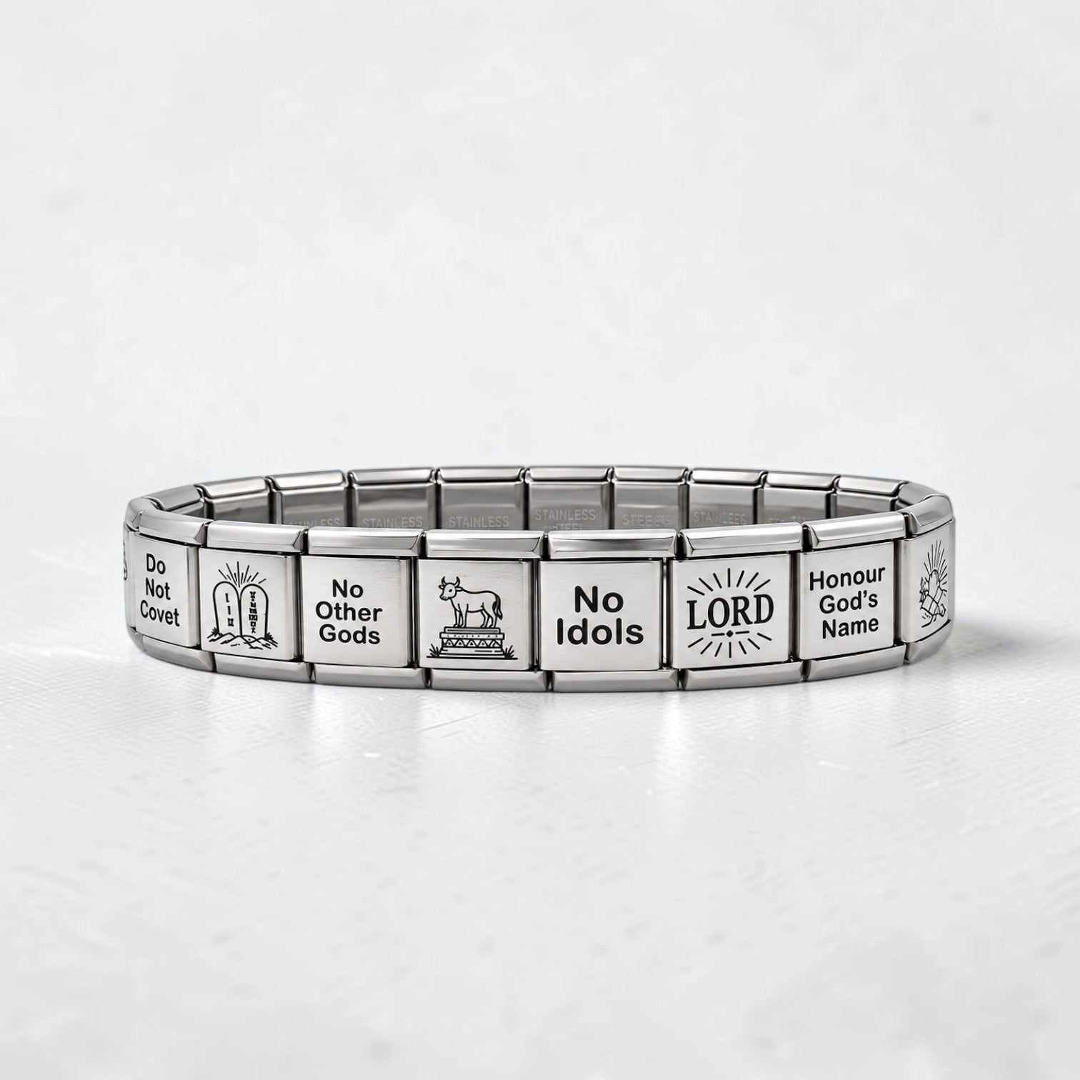 13mm Italian Charm Bracelet - 10 Commandments