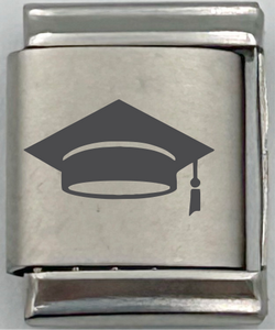 13mm Laser Engraved Charm - Graduation Cap