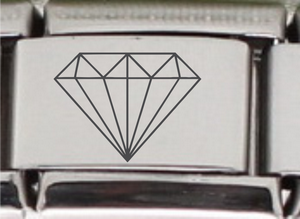 9mm Laser Italian Charm - Diamond