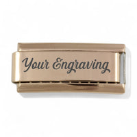 9mm Rose Gold Engraved Personalized Superlink Italian charm