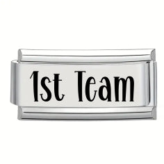 9mm Laser Italian Charm Superlink - 1st Team