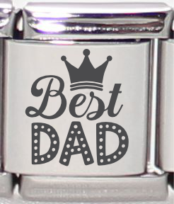 13mm Laser Engraved Charm - Best Dad